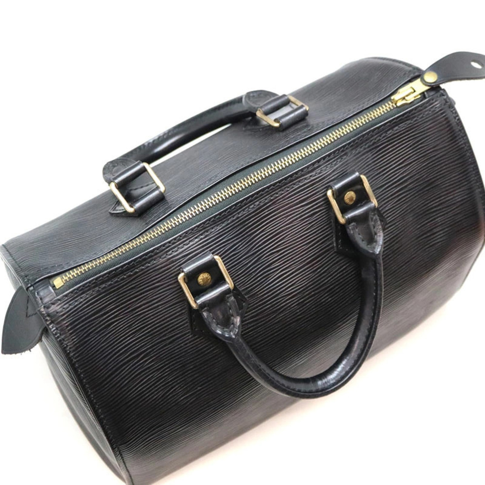 Louis Vuitton Leather Handbag Epi Bag Boston Black Noir Speedy - Picture 6 of 6
